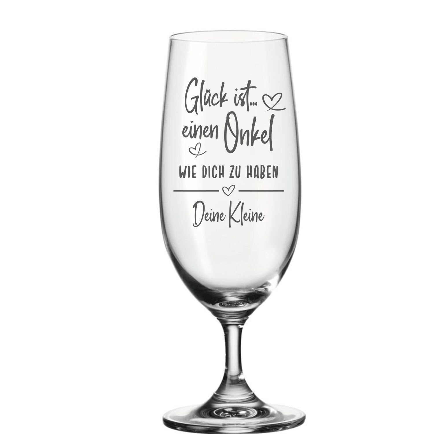 Personalisiertes Bierglas Onkel- Glück ist... mit Wunschnamen - Geburtstag - Weihnachten - Patengeschenk