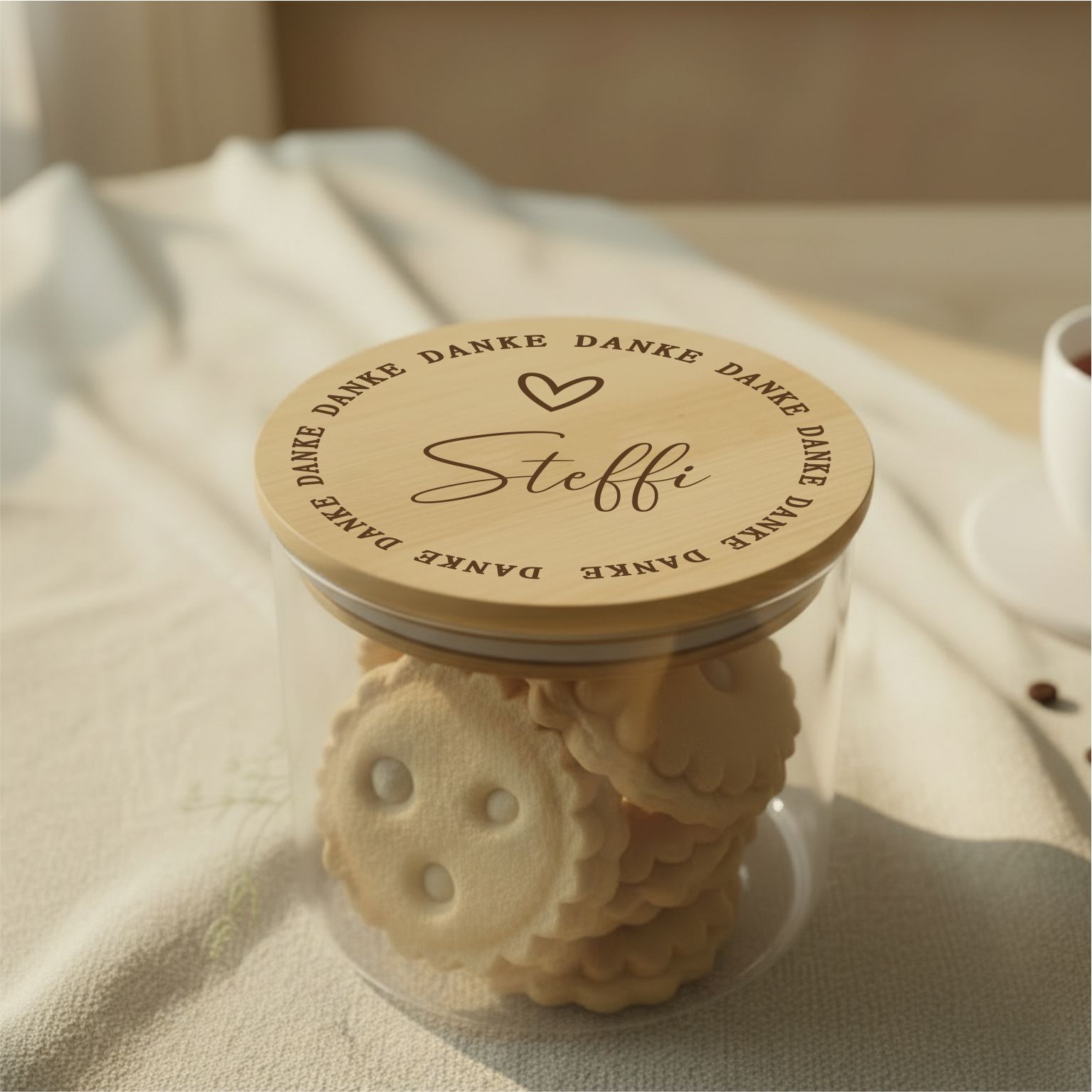Personalisiertes Geschenk | Vorratsglas Gravur Danke |  Geburtstag | Dankeschön |  Geldgeschenk |  Beste Freundin | Geschenk Keksglas