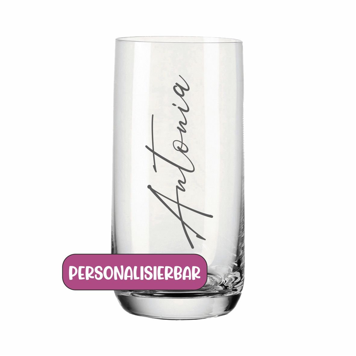 Trinkglas mit Namen - Geschenk Geburtstag Weihnachten personalisiert Leonardo