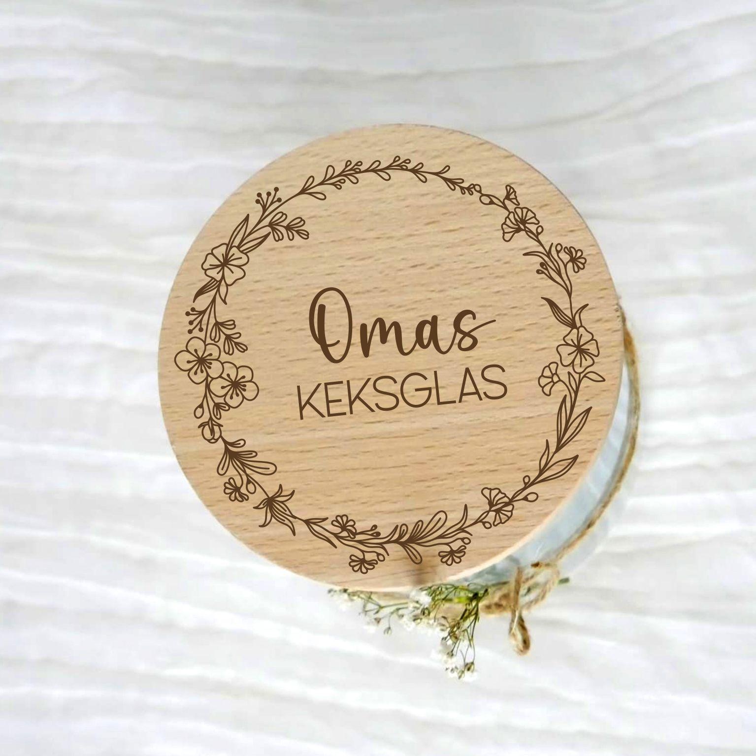 Vorratsglas personalisiert | Keksglas Gravur |Glas mit Holzdeckel | Naschglas individuell |Vorratsdose Küche Deko | Geschenk | Mitbringsel