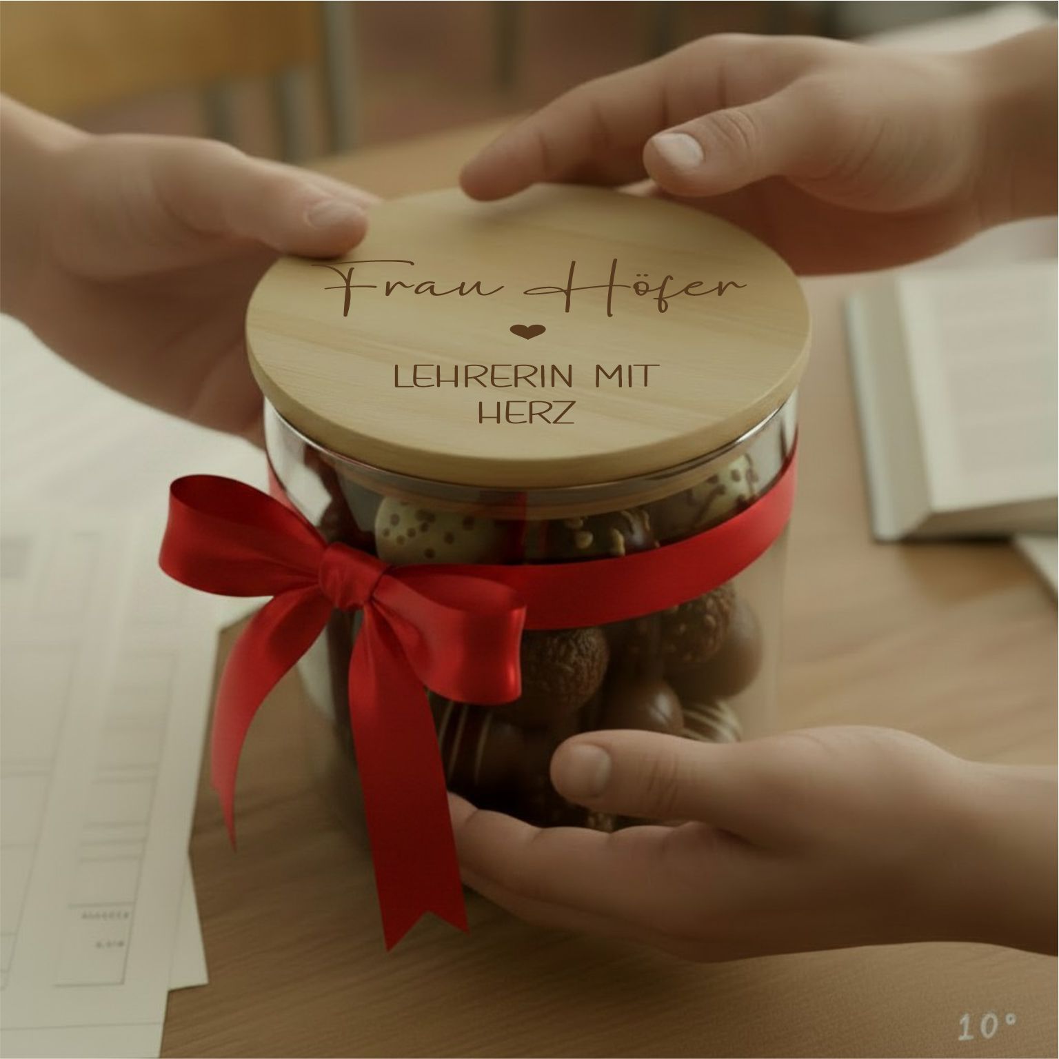 Danke Geschenk für Lehrerin | Personalisiertes Vorratsglas mit Wunschgravur | Abschied Schule | Geschenk Erzieherin