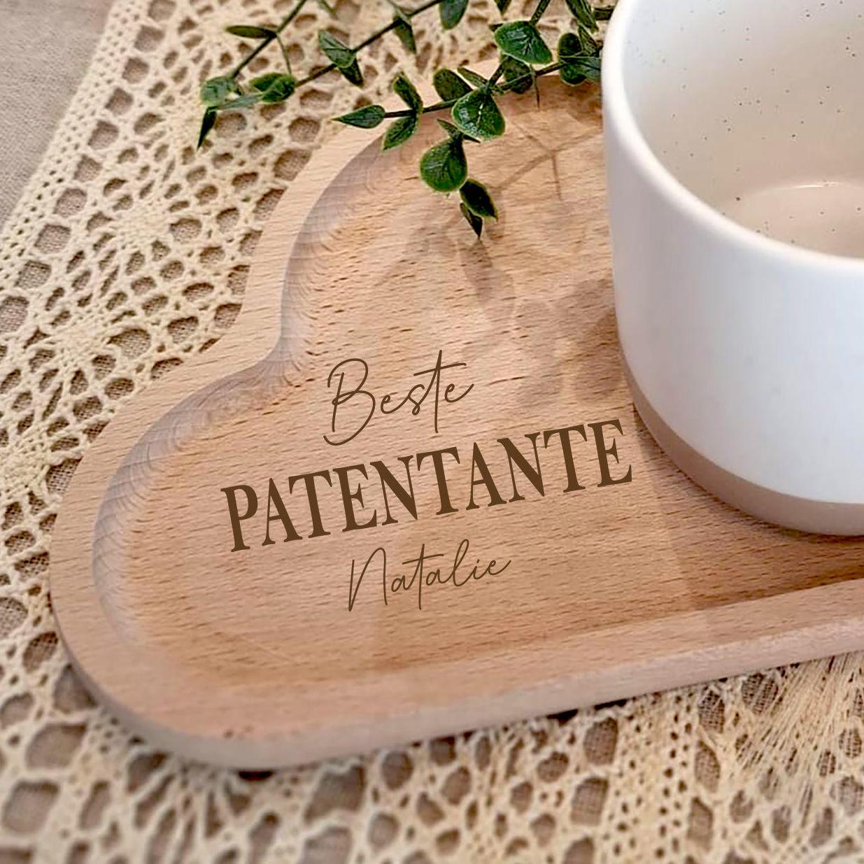 persönliches Geschenk Patentante| Geburtstag |Ostern | Beste Patentante | Dankeschön | Holz Dekoration | Wolken Tablett auch ohne Gravur