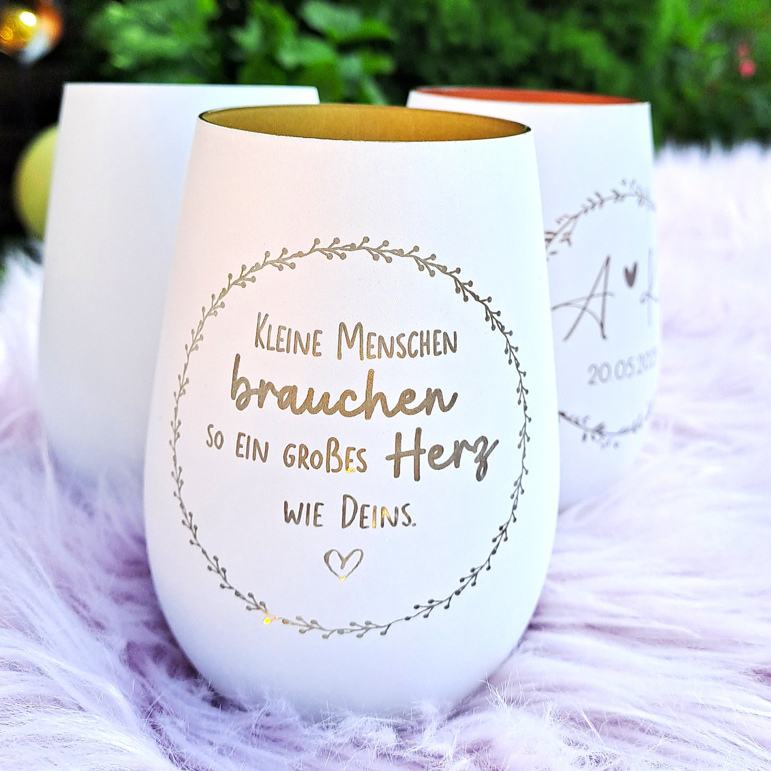 Windlicht mit Gravur kleine Menschen Geschenk Erzieher/innen Abschluss Kindergarten