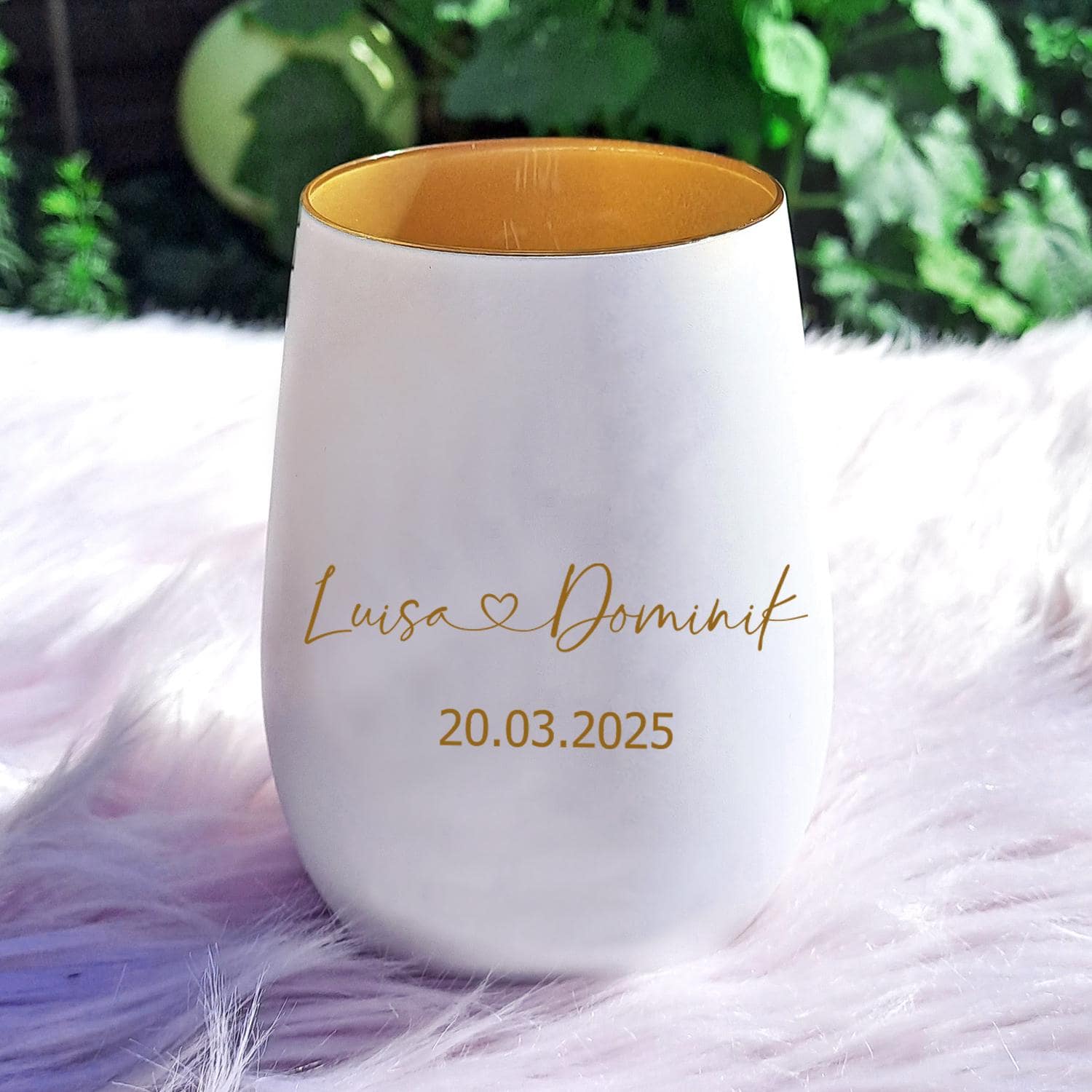 Personalisiertes Windlicht Hochzeit - Wunschnamen - Geschenkidee Brautpaar - Tischdeko - Hochzeitslicht