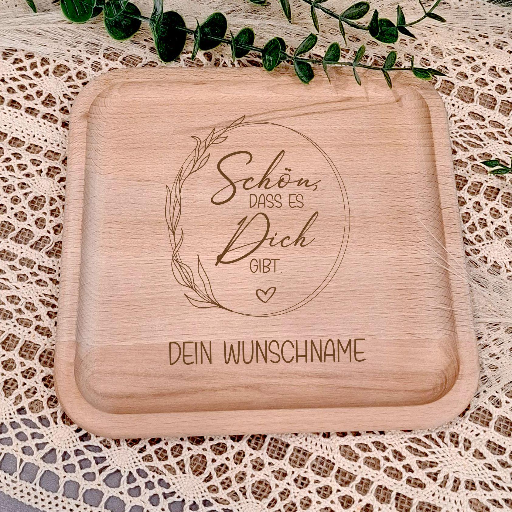 personalisiertes Holztablett Geschenk zum Geburtstag - Weihnachten - Dankeschön  optional mit deinem Wunschnamen