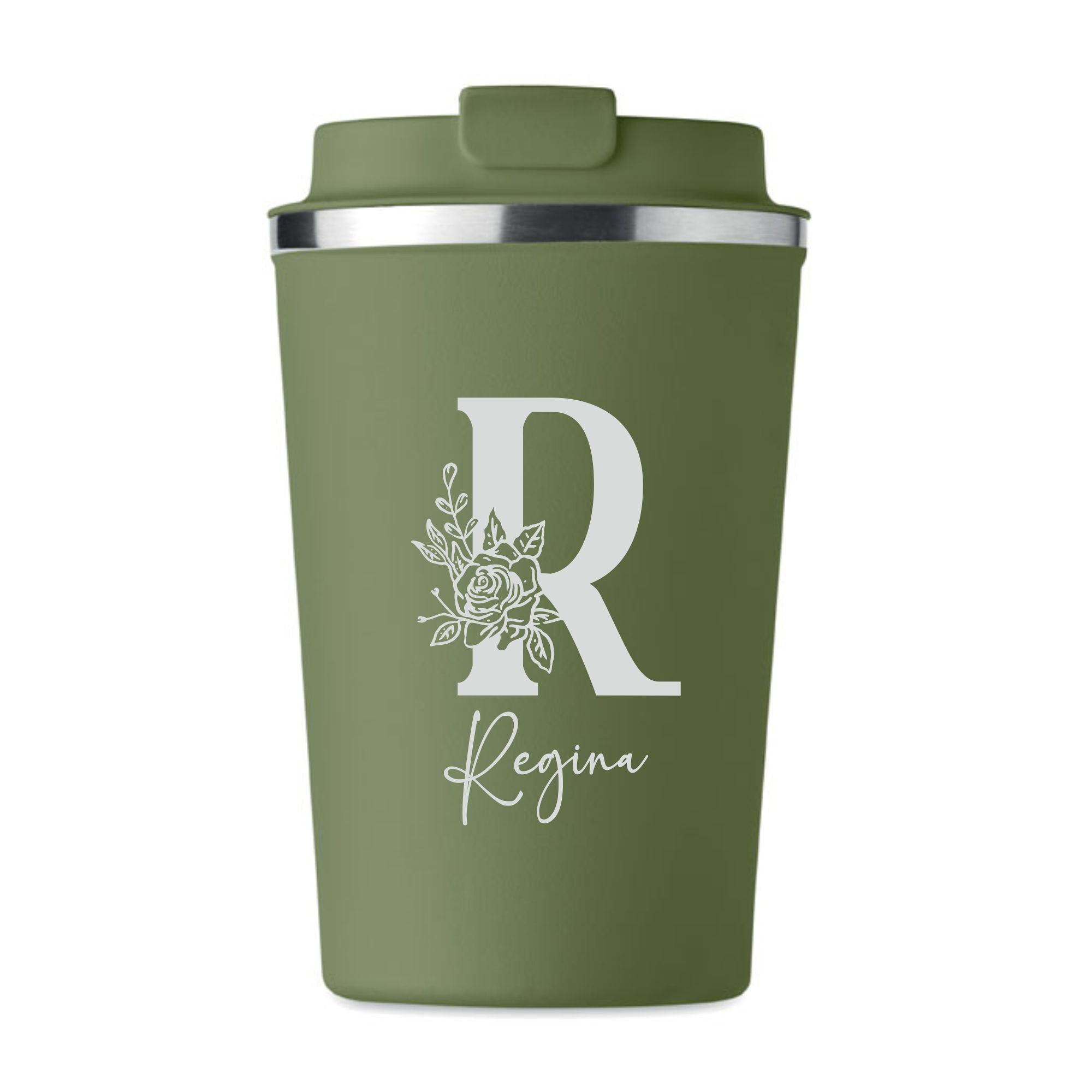 Thermobecher mit Gravur | personalisiert | Frauen | Monogramm | graviert | Kaffeebecher | to go Becher mit Namen | Geburtstag | Muttertag