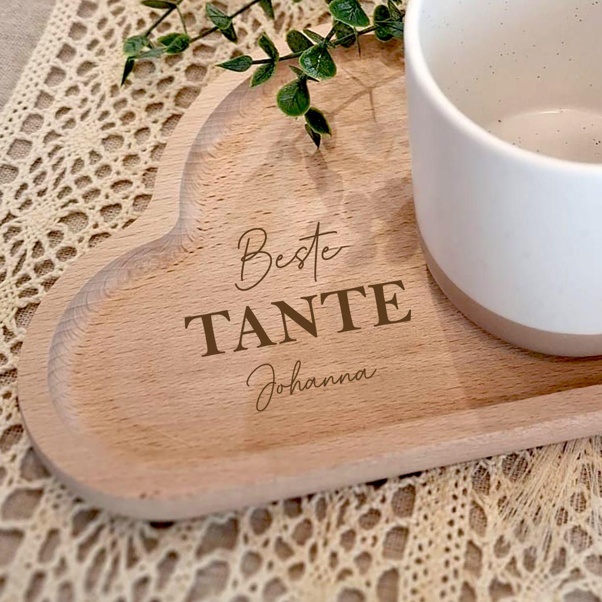 Personalisiert Geschenk Tante | Geburtstag |Ostern | Beste Tante | Dankeschön | Holz Deko | Wolken Tablett auch ohne Gravur