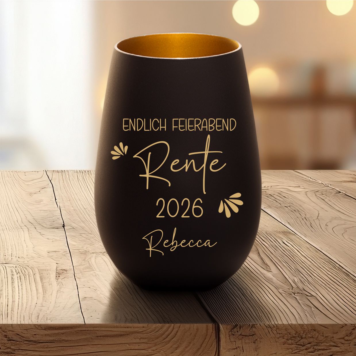 Windlicht Geschenk Rente - Abschied Kollege - Ruhestand - Erinnerung - Geschenkidee - persönliches Geschenk