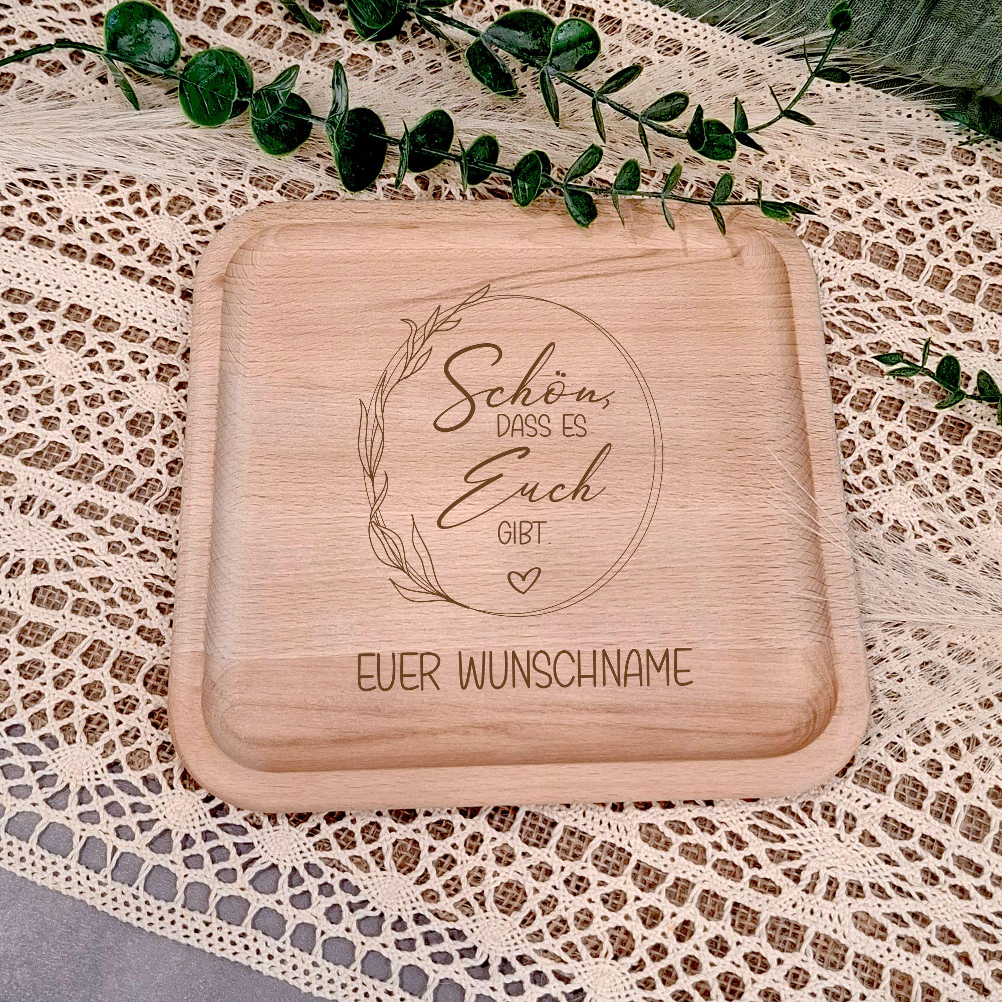 personalisiertes Holztablett Geschenk zum Geburtstag - Weihnachten - Dankeschön  optional mit deinem Wunschnamen Geschenk Eltern Großeltern