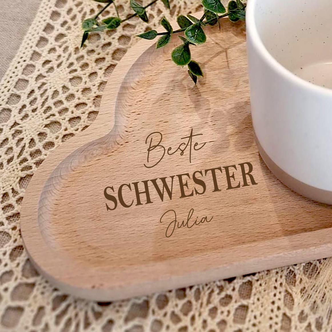 Geschenk Schwester | Geburtstag |Ostern | Beste Schwester | Dankeschön | Holz Dekoration | Wolken Tablett auch ohne Gravur