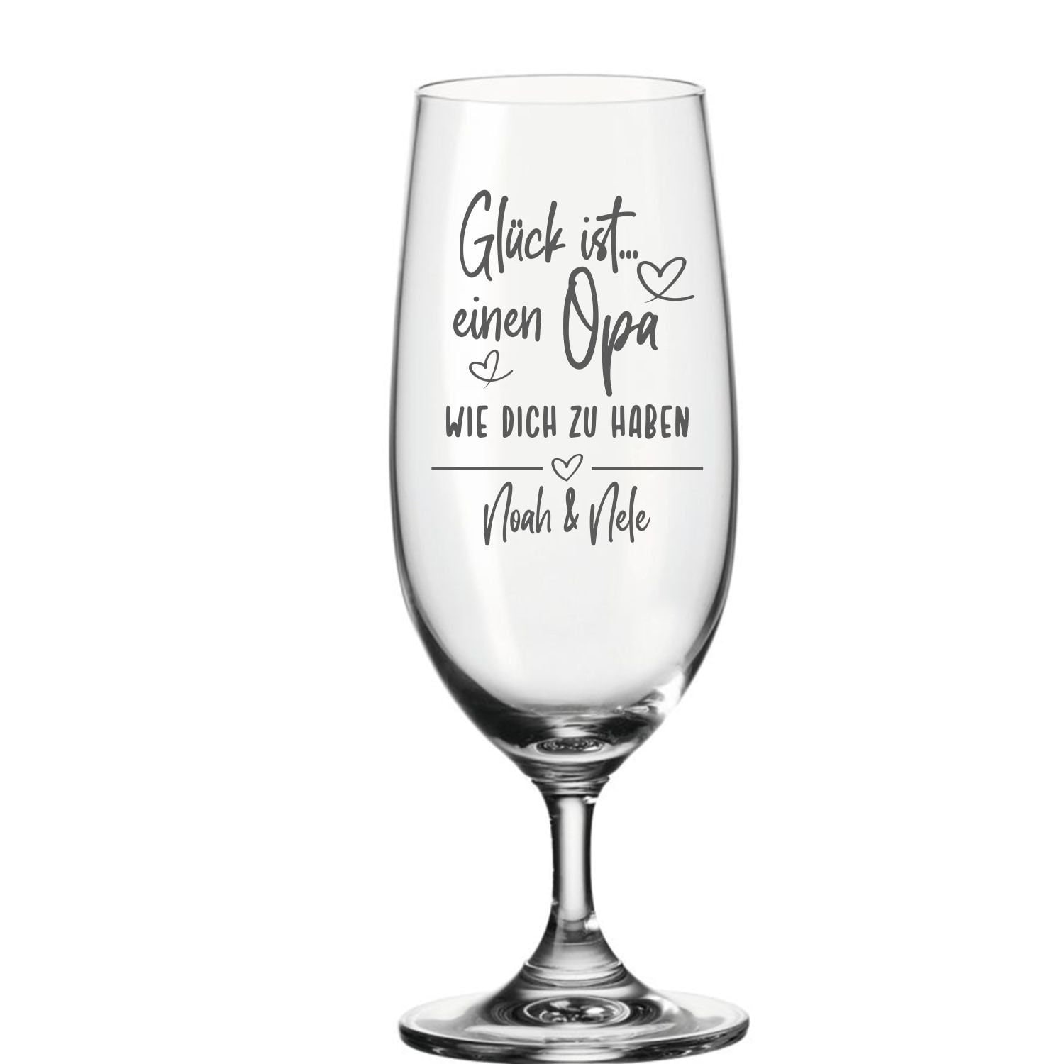 Bierglas mit Gravur Opa- Glück ist... mit Wunschnamen - Vatertag - Geburtstag - Weihnachten