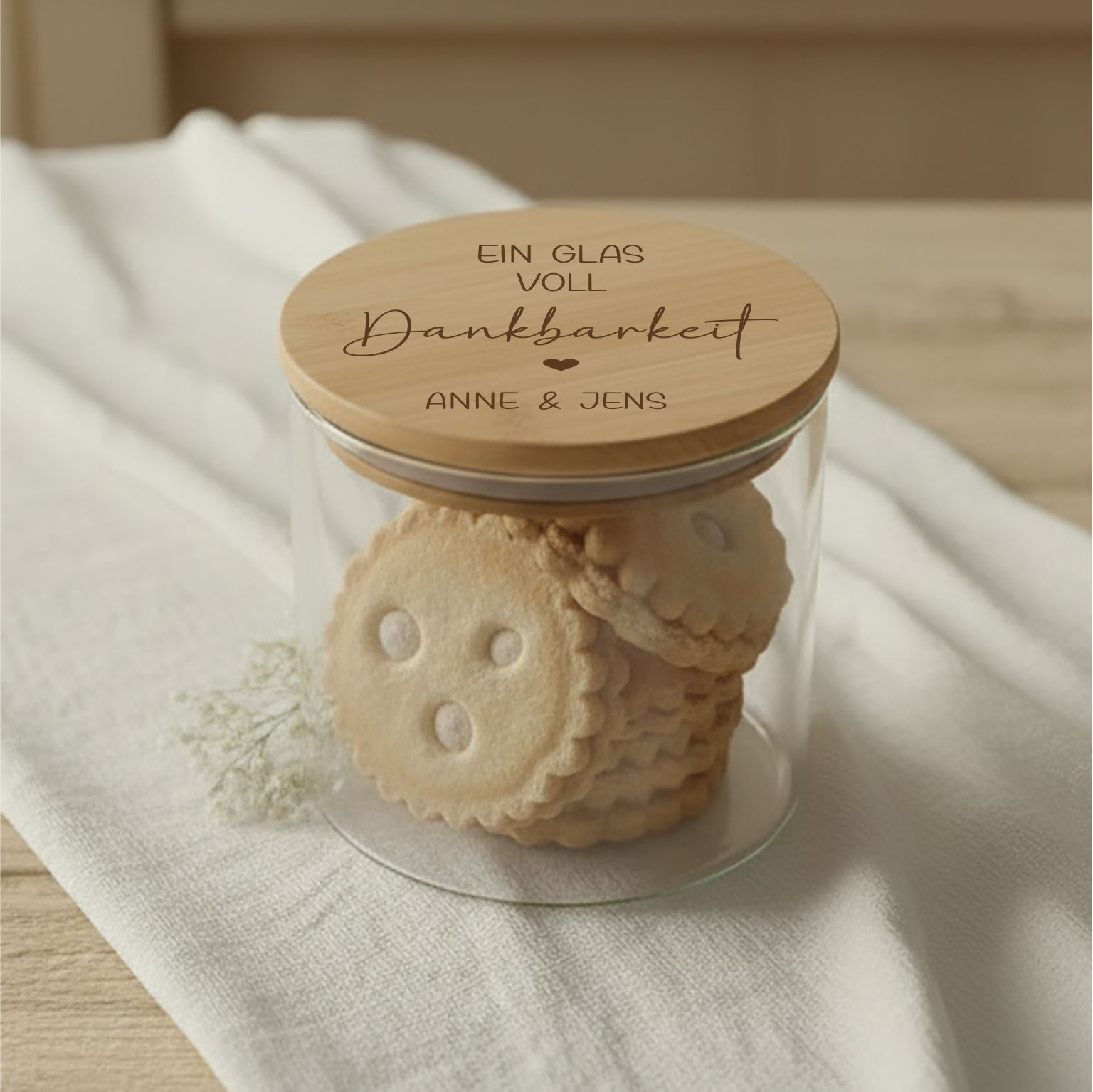 Vorratsglas Dankeschön - Ein Glas voll Dankbarkeit - Geschenke für besondere Menschen - Danke - mit optionaler Widmung