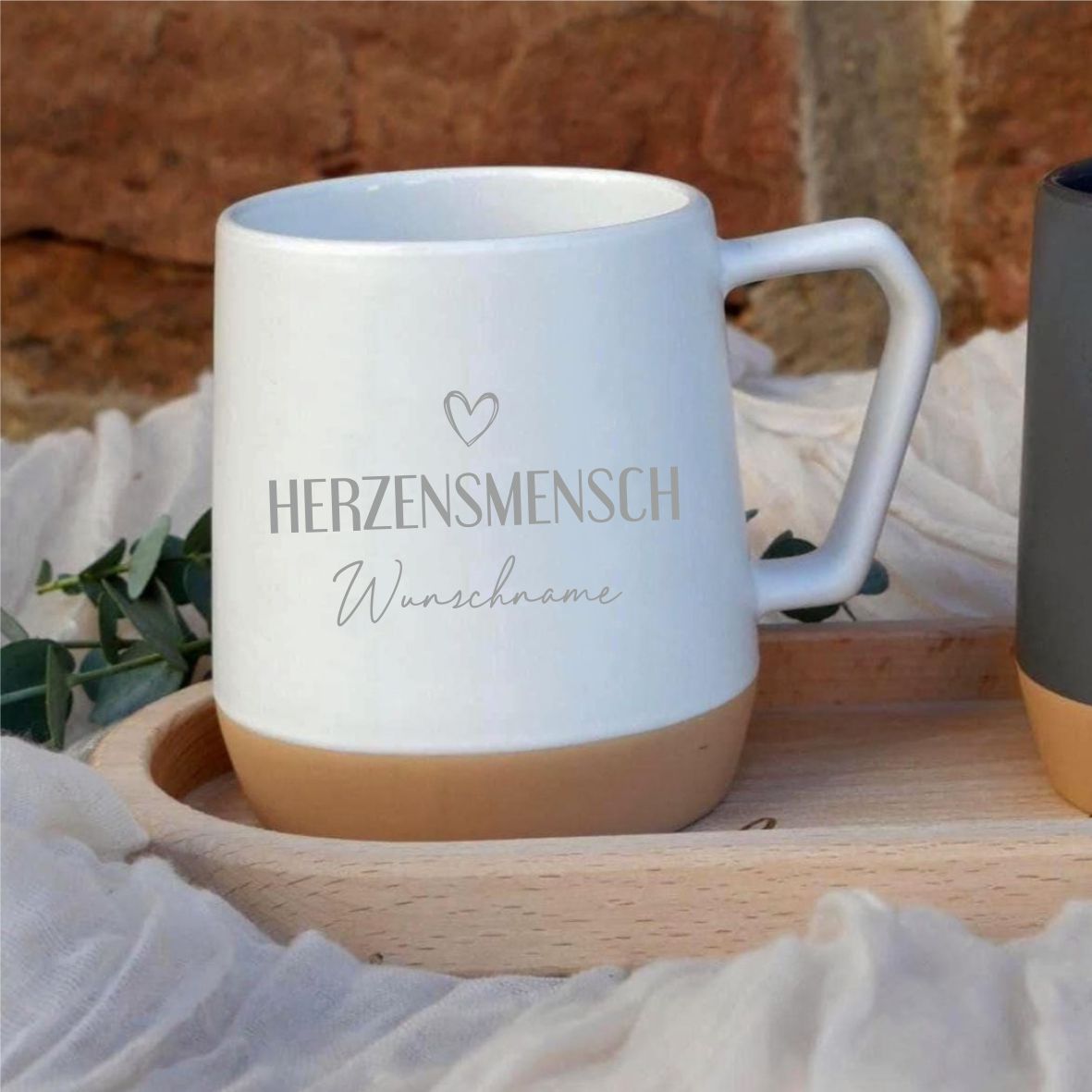 Personalisierte Tasse | Herzensmensch | Geburtstag | Weihnachten Ostern | Kaffee Tee | Steingut Keramik | Geschenkidee Frauen Freundin