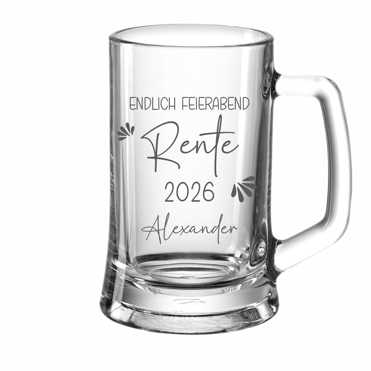 Bierkrug mit Gravur- Geschenk Rente Pension Bierglas Geschenkidee Männer