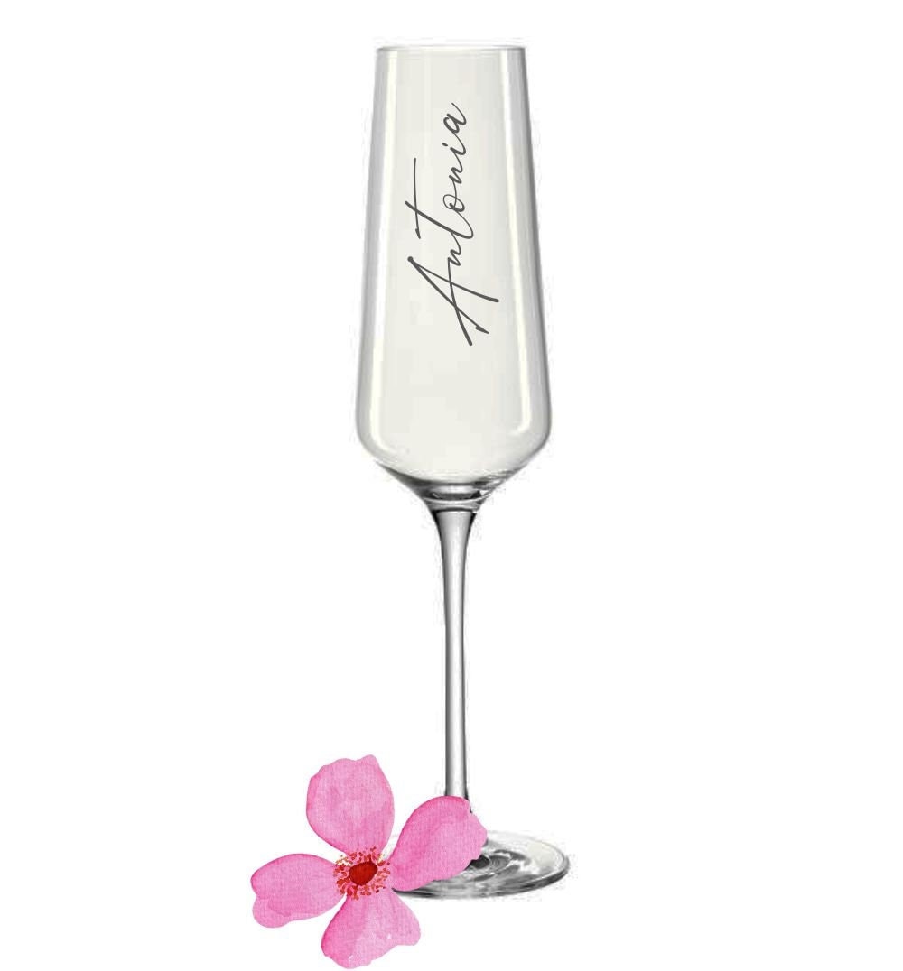 Sektglas mit Gravur - Dein Wunschname - Geschenkidee - modern - stilvoll - Geburtstag - Weihnachten