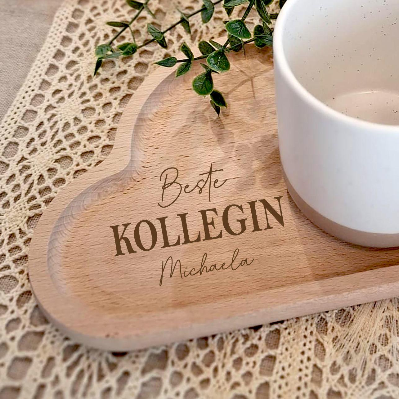 Geschenk Kollegin | Geburtstag | Ostern | Beste Kollegin | Dankeschön | Holz Dekoration | Wolken Tablett auch ohne Gravur