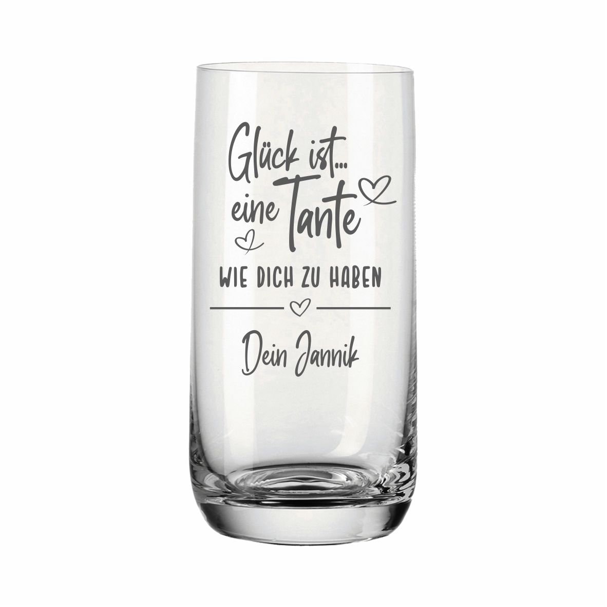 Geschenk Tante personalisiert - Glas -Trinkglas Longdrinkglas Geburtstag Weihnachten Leonardo
