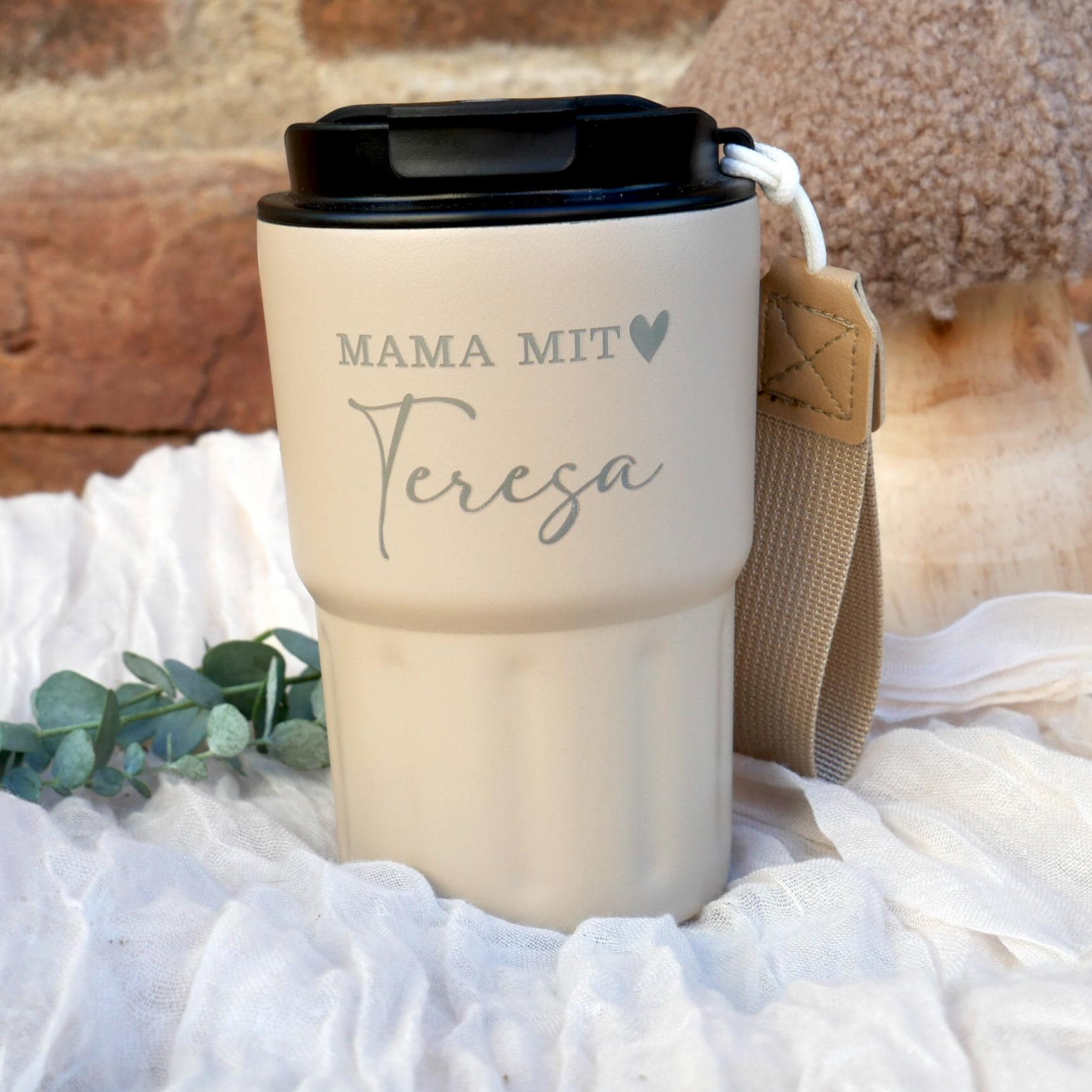 personalisierter Edelstahl Thermobecher | HERZ | Geschenk | TOGO-Becher Freundin | Mama | Schwester | Hebamme | Kollegin | Oma u a.