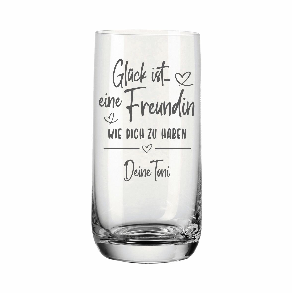 Geschenk Freundin - Namensglas  -Trinkglas Longdrinkglas Geburtstag Weihnachten Leonardo