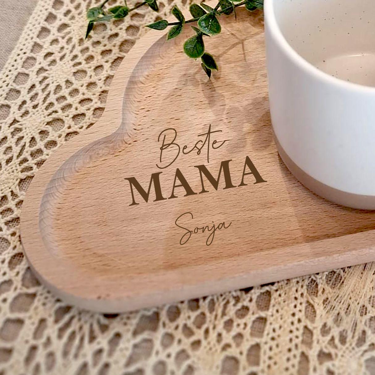 Geschenk Muttertag | Geburtstag Mutter | Beste Mama | Dankeschön | Holz Deko | Wolken Tablett auch ohne Gravur