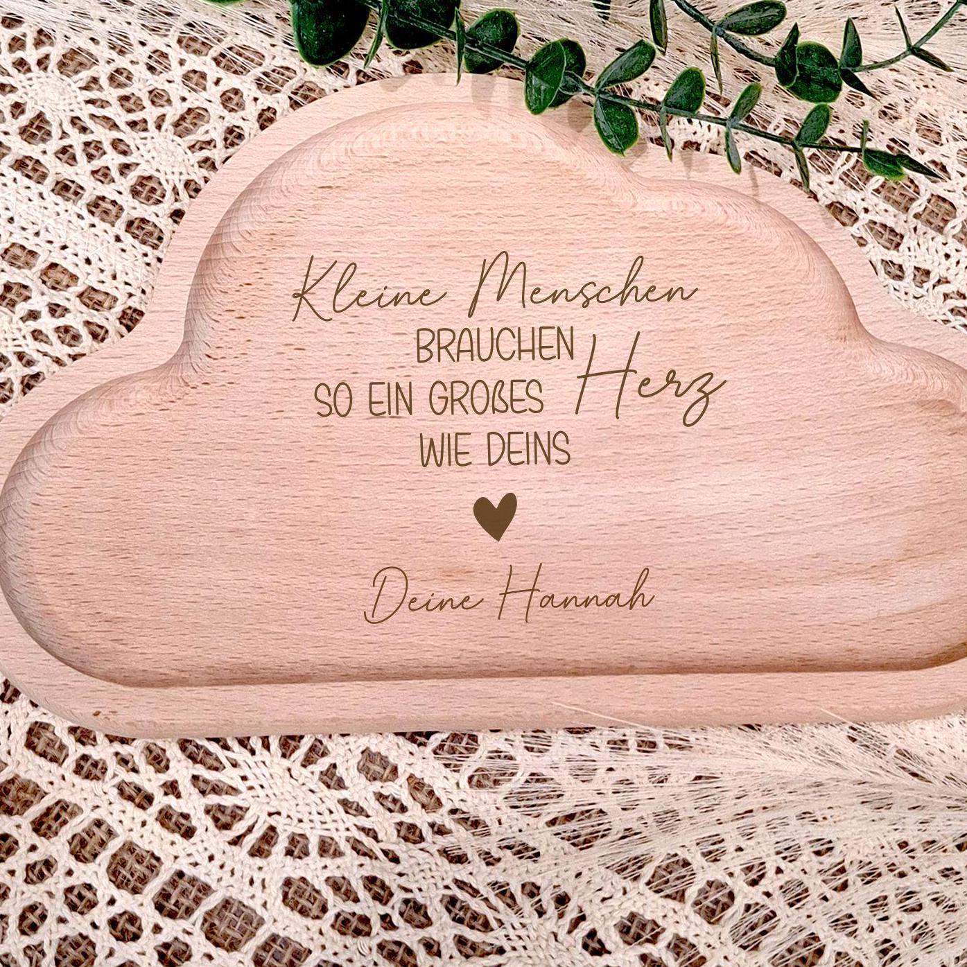 Geschenk Erzieher | Wolken Tablett | Kleine Menschen| Dankeschön | Holz Deko | Erinnerung auch ohne Gravur