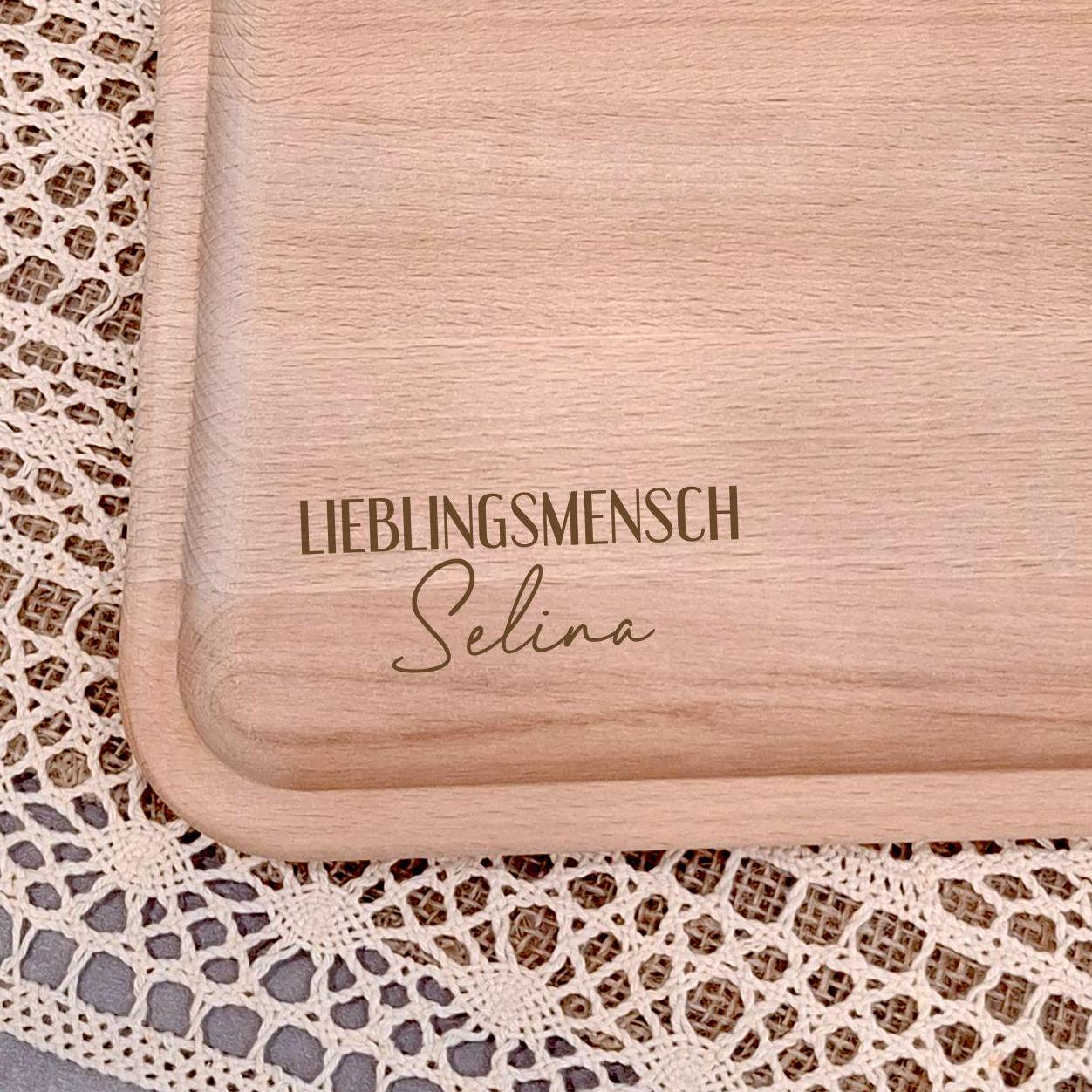 Holztablett Name Lieblingsmensch Untersetzer- Serviertablett Geschenk Geburtstag - Weihnachten Oma Mama Freunde auch ohne Gravur